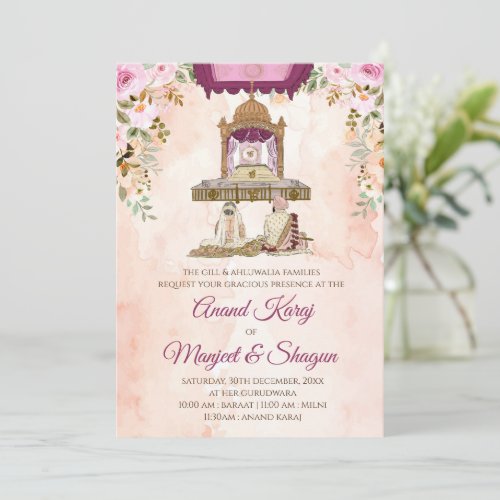 Sikh wedding invites  Anand Karaj wedding cards