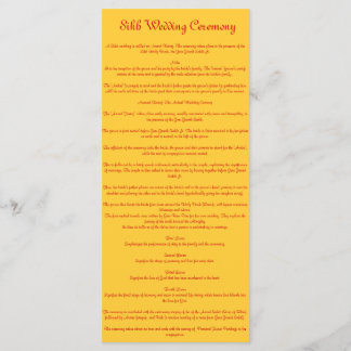 Sikh Wedding Program