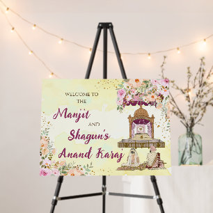 Sikh Wedding Sign & Anand Karaj Welcome Sign