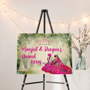 Sikh Wedding welcome Sign Anand Karaj Sign