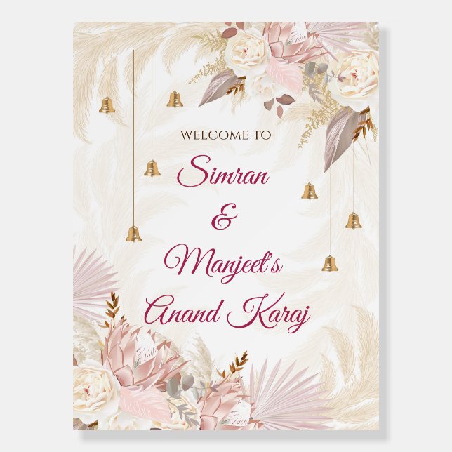 Sikh wedding welcome signs & Anand Karaj signs (Front)