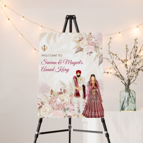 Sikh Welcome Wedding Sign Anand Karaj Welcome Sign