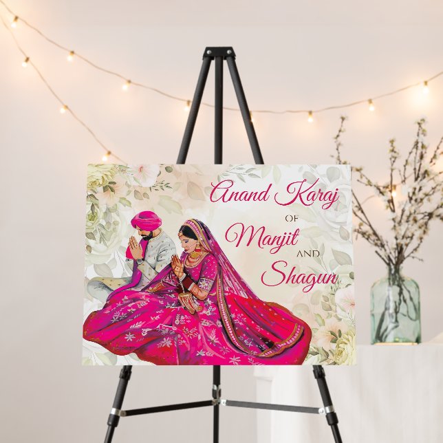 Sikh Welcome weddings Signs & Anand Karaj Signs (In Situ (Stand))