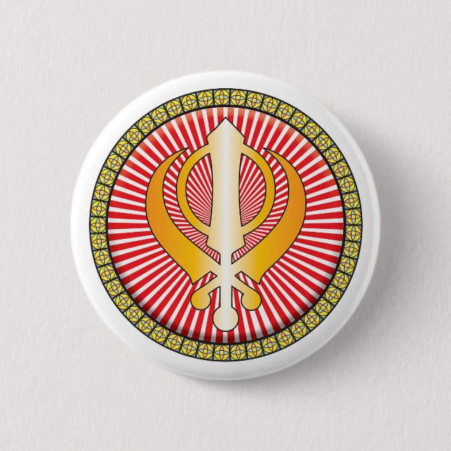 Sikhism Icon Pinback Button (Front)