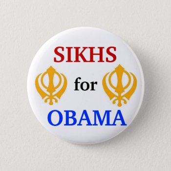 Sikhs For Obama Button 2012 by hueylong at Zazzle