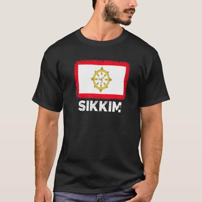 Sikkim Flag Support Sikkim People Women Men T-Shirt (Front)