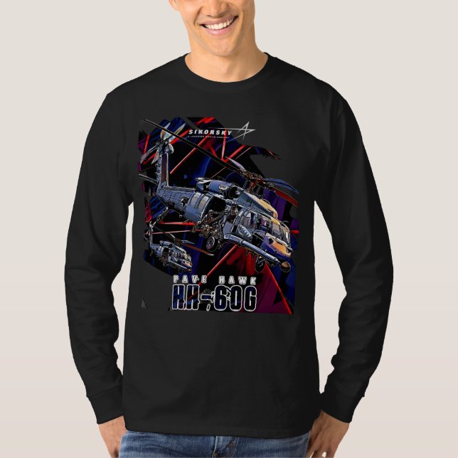 Sikorsky HH-60G Pave Hawk USAF Military Helicopter T-Shirt (Front)