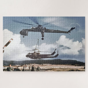 Sikorsky Skycrane Carrying Two Hueys Jigsaw Puzzle
