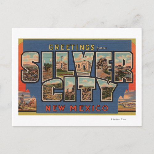 Silber City New Mexico _ Large Letter Scenes Postcard