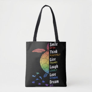 Sile Often, Think Positively, Give Thanks Tote Bag