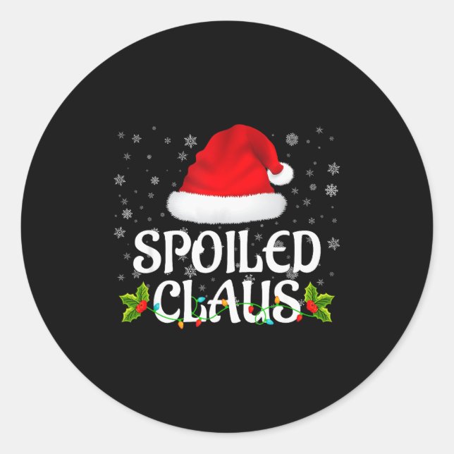 Siled Claus Christmas Lights Santa Pajama Family M Classic Round Sticker (Front)