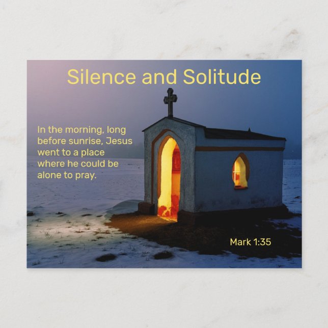 Silence and Solitude Christian Postcard (Front)
