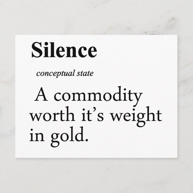 Silence Definition Postcard (Front)
