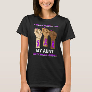 Silence Hand I Wear Purple For My Aunt Domestic Vi T-Shirt
