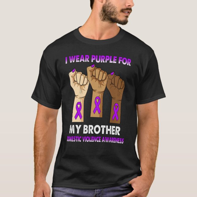 Silence Hand I Wear Purple For My Brother Domestic T-Shirt (Front)