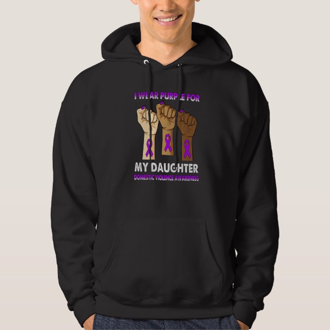 Silence Hand I Wear Purple For My Daughter Domesti Hoodie (Front)