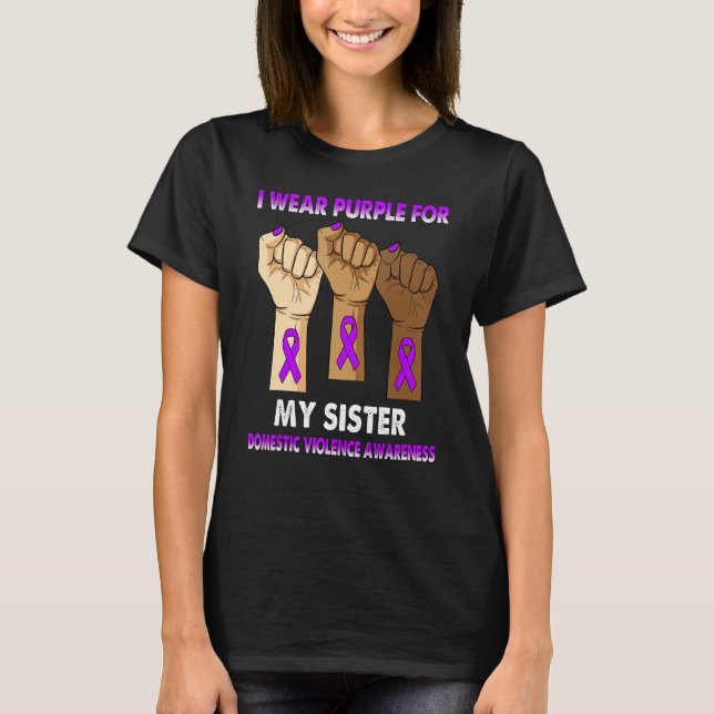 Silence Hand I Wear Purple For My Sister Domestic  T-Shirt (Front)