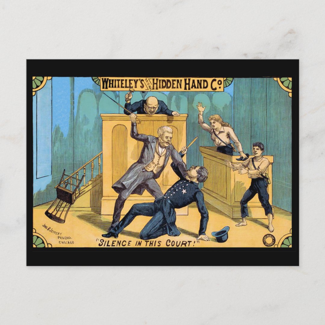 Silence in Court Postcard Zazzle