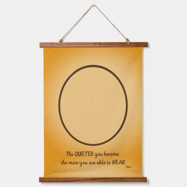 Silence Inspirational Rumi Quote  Hanging Tapestry (Front)