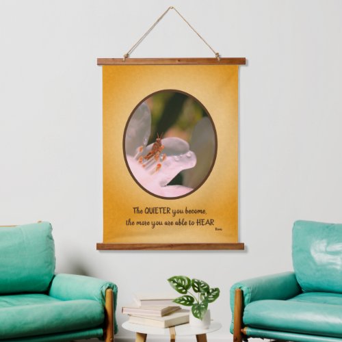 Silence Inspirational Rumi Quote  Hanging Tapestry
