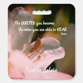 Silence Inspirational Rumi Quote Personalized Seat Cushion by SmilinEyesTreasures at Zazzle