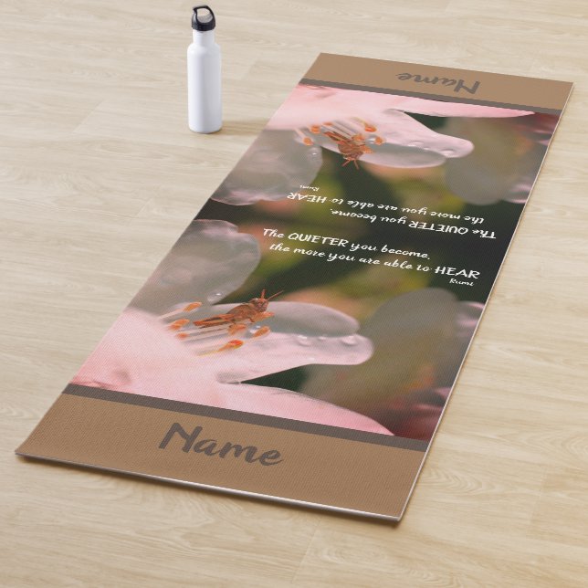 Silence Inspirational Rumi Quote Personalized Yoga Mat (In Situ)