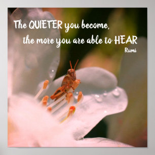 Silence Inspirational Rumi Quote Poster