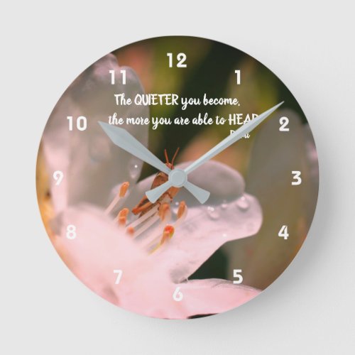 Silence Inspirational Rumi Quote   Round Clock
