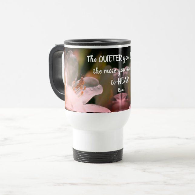 Silence Inspirational Rumi Quote    Travel Mug (Front Left)