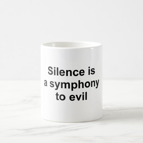 silence is a symphony coffee mug