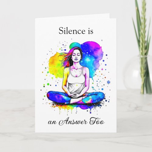 Silence is an Answer too  Meditation Inspiration  Card