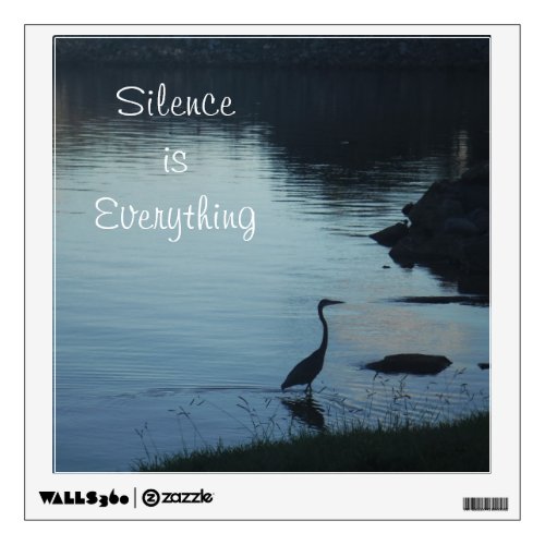 Silence is Everything heron crane at sunset Wall Sticker