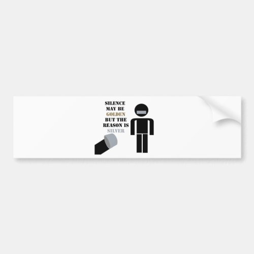 Silence is Golden Duct Tape Humor Bumper Sticker