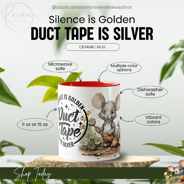 Silence is Golden, Duct Tape Is Silver Ceramic Mug (Creator Uploaded)