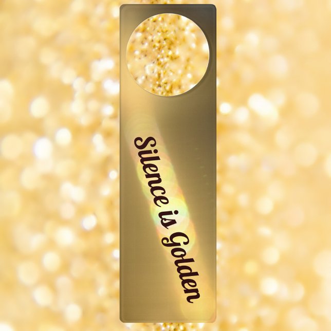 Silence is Golden Elegant Gold Door Hanger (Creator Uploaded)