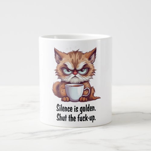 Silence Is Golden Funny Cat Quotes Coffee Mug