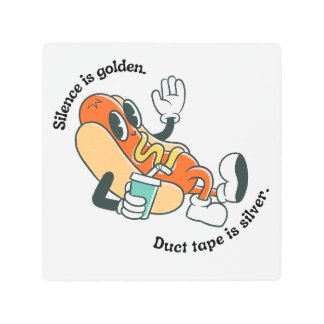 silence is golden metal print