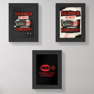 Silence Is Not Consent Awareness Wall Art Sets