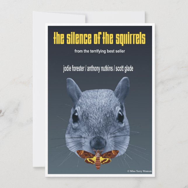 Silence of the Squirrels - a Parody Note Card (Front)
