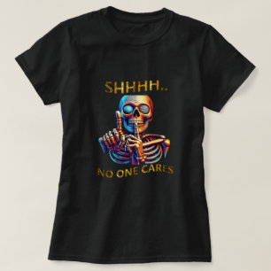 Silence Speaks Volumes Colorful Skeletal Figure T-Shirt