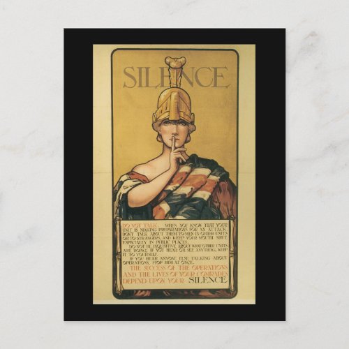 Silence World War II Postcard