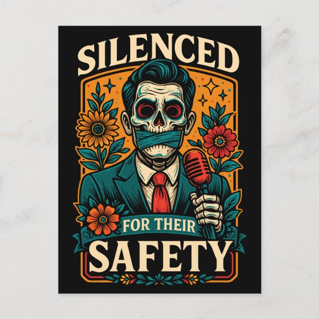 Silenced for Their Safety Protest Holiday Postcard (Front)