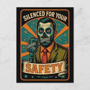 Silenced for Your Safety Free Speech Protest Holiday Postcard