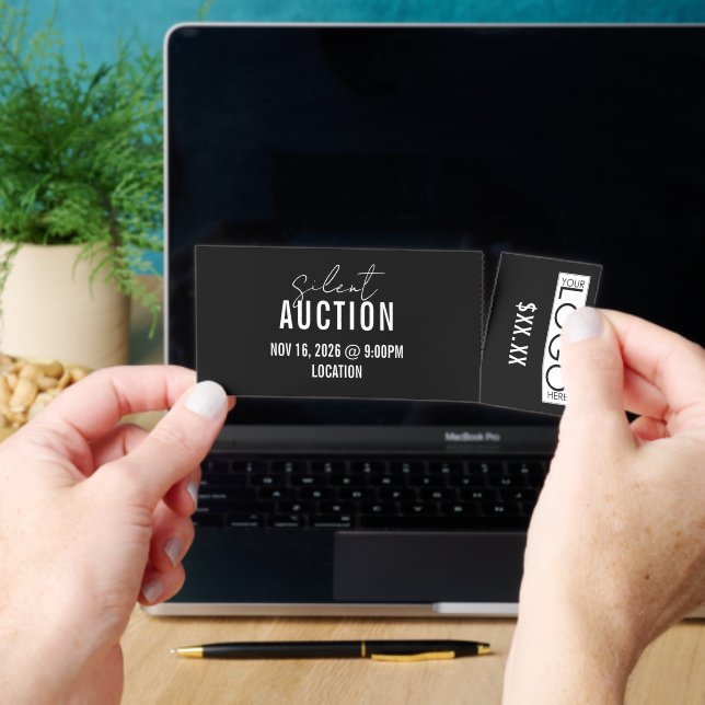 Silent Auction Admission Ticket Logo QR Code Black (Insitu (HandHeld))
