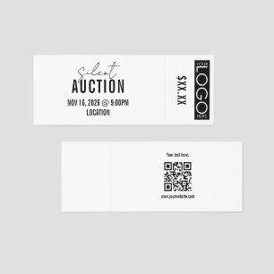 Silent Auction Admission Ticket Logo QR Code White