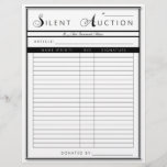 Silent Auction Form - Letter Sized Paper at Zazzle