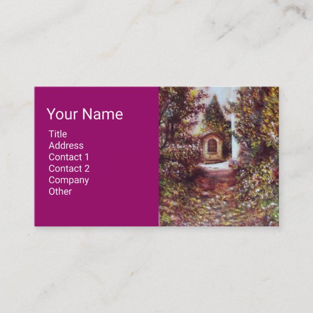 SILENT AUTUMN IN FLORENCE Tuscany Landscape Purple Business Card (Front)