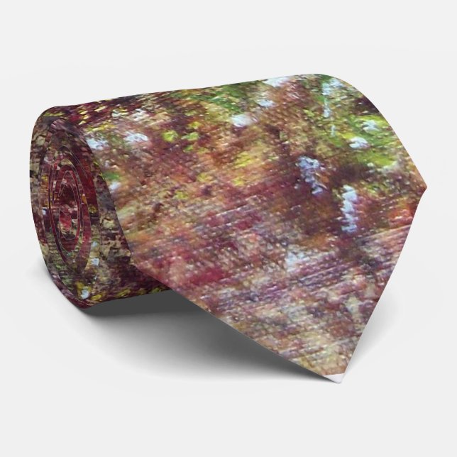 SILENT AUTUMN LEAVES IN FLORENCE Tuscany Landscape Neck Tie (Rolled)