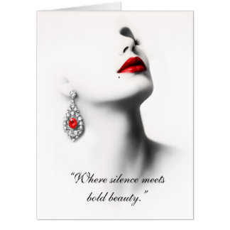 Silent Beauty – Monochrome Charcoal Art with Red Card
