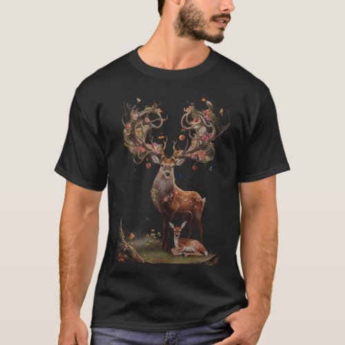 Silent Beauty The Deer Design t_shirt